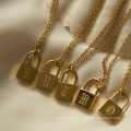 Joyas de oro personalizadas Collar con candado con candado de oro de 18 k